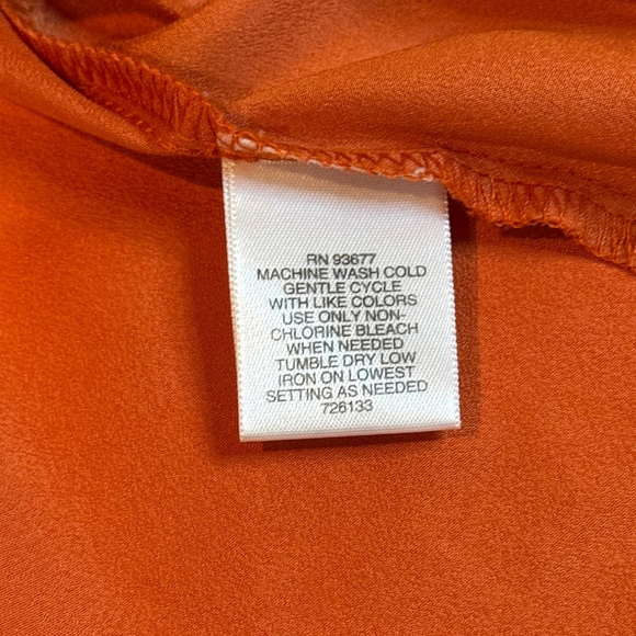 Liz Claiborne Orange & Brown Paisley Long-sleeve Top Henley Neckline Size XL - Picture 6 of 10